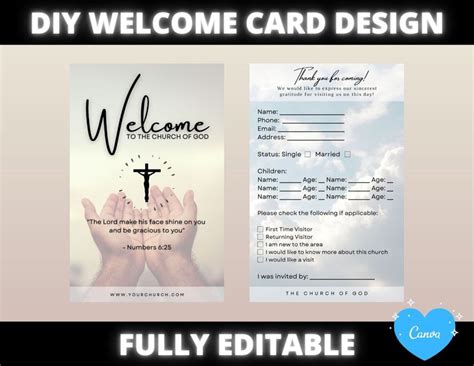 DIY Welcome Card for Church, Church Connection Card, Visitor Card for Church - Etsy