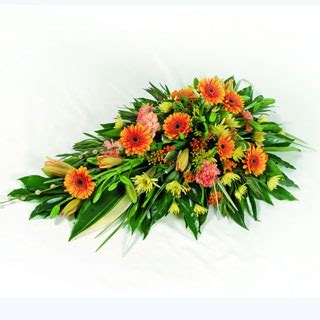 Funeral Single Ended Spray Orange And Yellow Ellens Florist Norwich