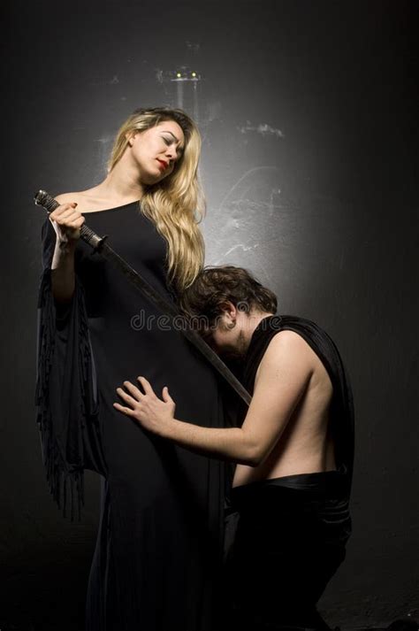 Glamourous Blonde Lady And Her Slave Stock Image Image Of Beauty