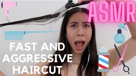 Asmr Hair Cut Roleplay Fast And Aggressive Tapping Scissor Snips Youtube