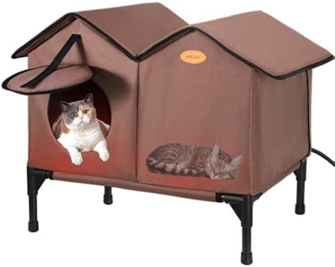 Elevated Heated Cat House For Outdoor Cats Large Outdoor Cat House