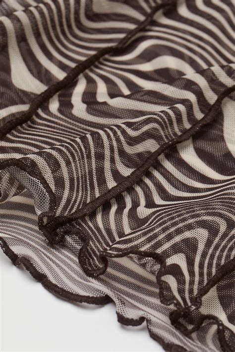 Handm Cropped Top Brown Zebra Print Ladies Handm Gb