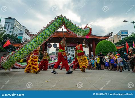 Dragon And Lion Dance Show In Chinese New Year Festival Tet Festival