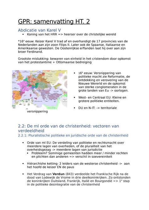 Geschiedenis Van Het Publiek Recht Hoofdstuk Sv Gpr Samenvatting