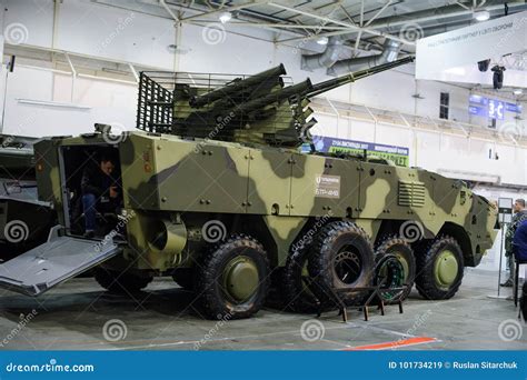 New Ukrainian Armored Vehicle BTR-4MV at the Exhibition Editorial Stock ...