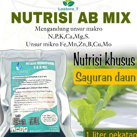 Jual Diskon Nutrisi AB MIX Sayuran Daun LA Nutrient Pekatan 1 Liter