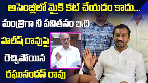 Bjp Mla Raghunandan Rao Satirical Comments On Minister Harish Rao