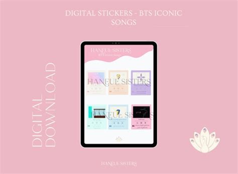 Bts Iconic Songs Digital Stickers Etsy