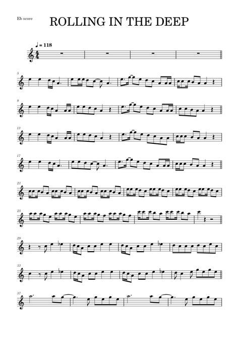 Rolling In The Deep Adele Alto Sax Rmx Sheet Music For Saxophone Alto Solo