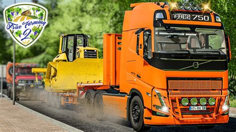 True Farming Treffen Am Bauhof Bagger Und Buldozer Verladen