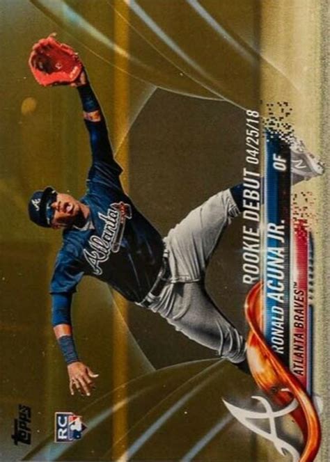 Ronald Acuna Jr Topps Update Rookie Debut Gold Us Price