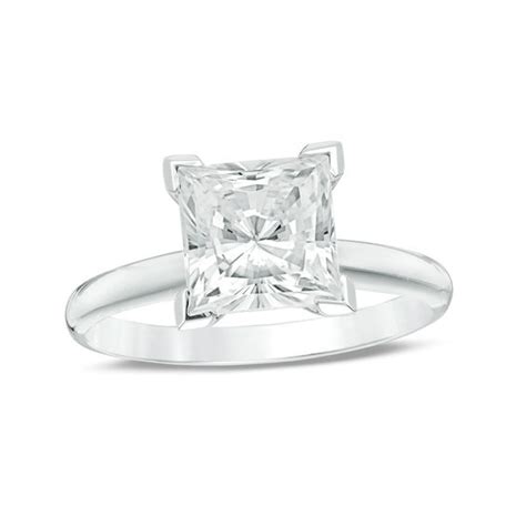 2 Ct Certified Princess Cut Diamond Solitaire Engagement Ring In 14k White Gold Engagement