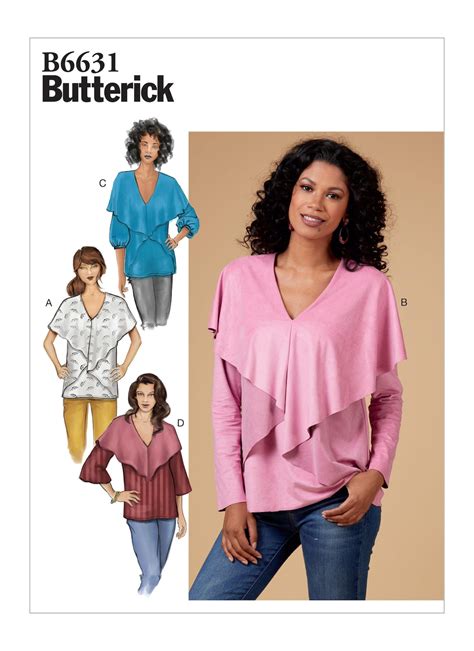 Misses Top Butterick Sewing Pattern B6631 Etsy