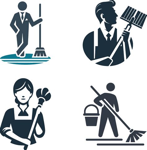 Janitor Logo set on white Background 47496207 Vector Art at Vecteezy