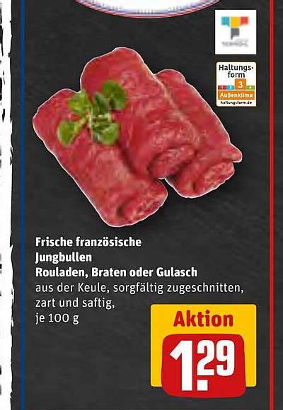 Frische Franz Sische Jungbullen Rouladen Braten Oder Gulasch Angebot