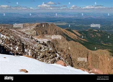 View From The Summit Of Pikes Peak Or America S Mountain 4301 Metres