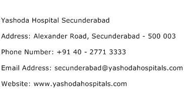 Yashoda Hospital Secunderabad Address, Contact Number of Yashoda ...