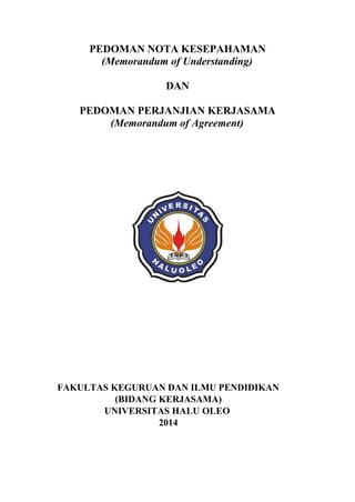 Pedoman Nota Kesepahaman Bidang Kerjasama Fkip Uho PDF