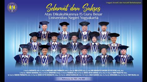 Pengukuhan Guru Besar Sabtu Mei Performance Hall Fbsb