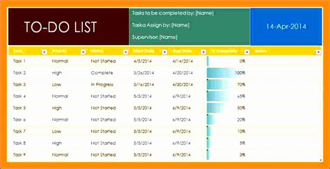 7 to Do List Template Excel Free - Excel Templates