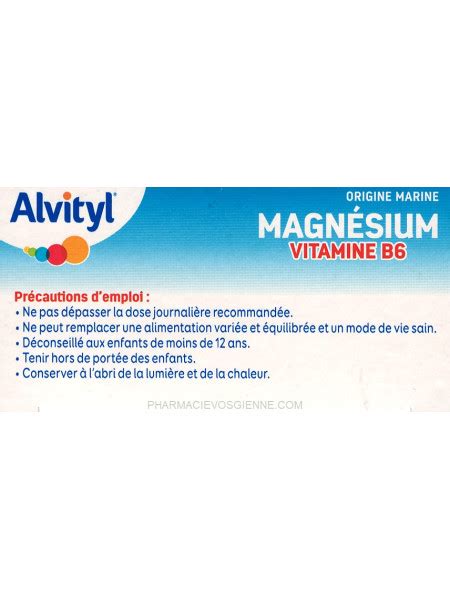 MAGNESIUM MARIN VITAMINE B6 BT45 JOURS ALVYTYL