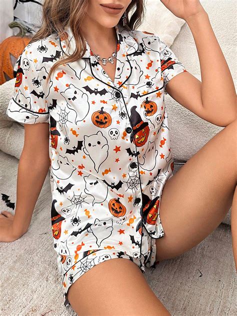 Halloween Print Contrast Piping Pj Seti Discovered Amazing Products On