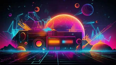 An 80s Theme Game With An Audio System Background, 80s Picture, Hd ...