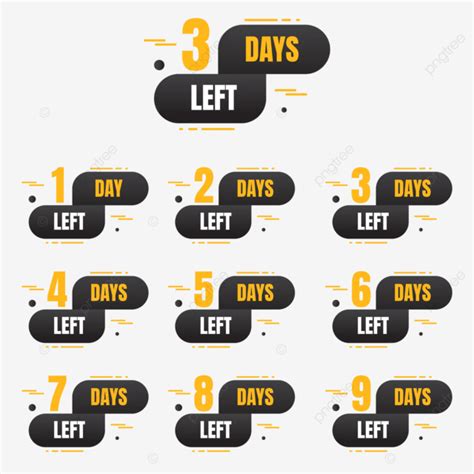 Countdown Days Left Sticker Or Label Design Vector Countdown