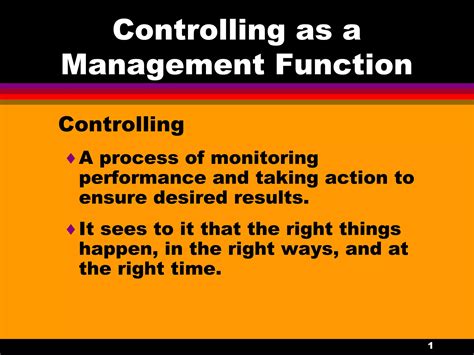 Management Function Controlling Ppt