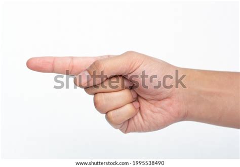 Hand Pointing Plain White Background Stock Photo 1995538490 | Shutterstock