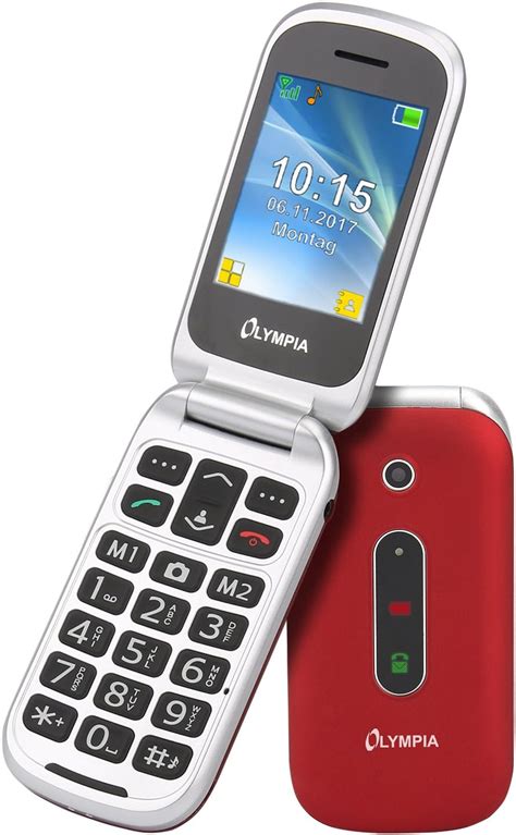 Olympia 2217 Mira Téléphone Portable Pliable pour Personnes âgées Rouge