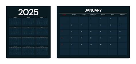 Calendar 2025 Design Template Francis V Baxley