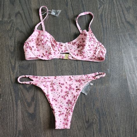 Kulani Kinis Swim Kulani Kinis Pink Floral Bikini Set In Xl Poshmark