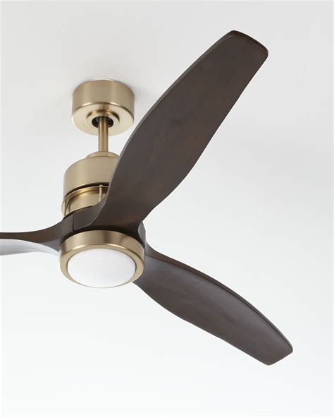 Sonnet Satin Brass Ceiling Fan With Walnut Blades 52 Neiman Marcus