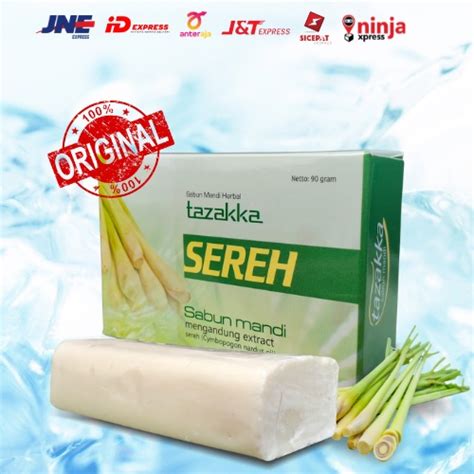 Jual Sabun Mandi Batang Ekstrak Sereh Herbal Tazakka Official Store