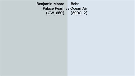 Benjamin Moore Palace Pearl CW 650 Vs Behr Ocean Air 590C 2 Side By