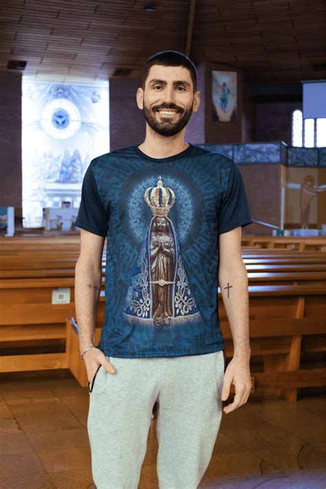 Camiseta Nossa Senhora Aparecida 0544 Cor Azul Marinho Camisetas