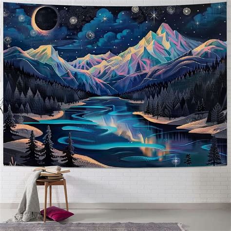 ONETECH Mountain Tapestry Forest Tree Tapestry For Bedroom Aesthetic