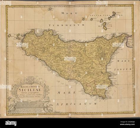 Regni Insulae Siciliae Tabula Geographica Cartogr Fico