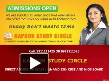 Ppt Nios Board Online Admission For Class Th And Th In Delhi