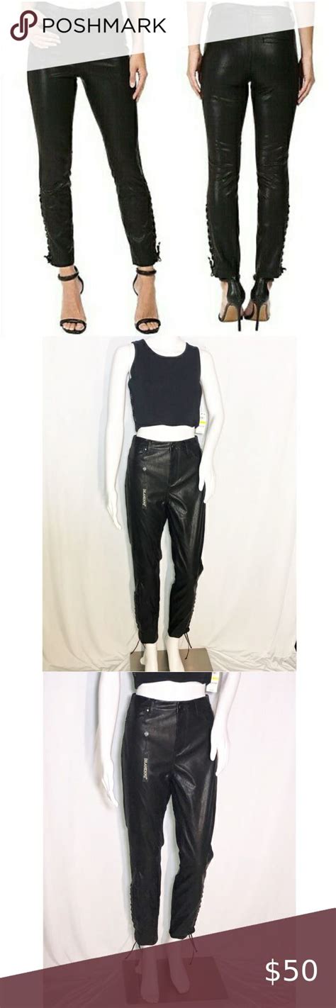 Blanknyc Black Vegan Leather Pants Laceup Ankle