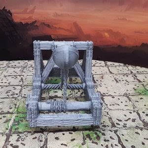 Catapult Mangonel Siege Weapon 28mm Scale Scatter Terrain 3D Printed Model RPG Tabletop Game ...