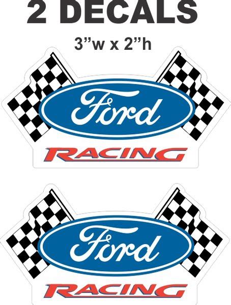 2 Ford Racing Decals = Die Cut To Shape | Nicer Decals Nicerdecals ...