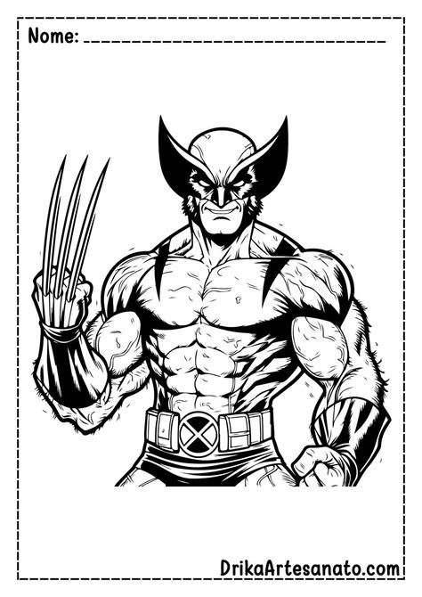 50 Desenhos do Wolverine para Colorir Grátis em PDF