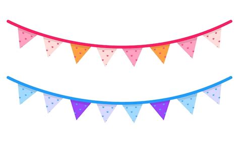 Premium Vector Several Colored Hand Drawn Garlands On White