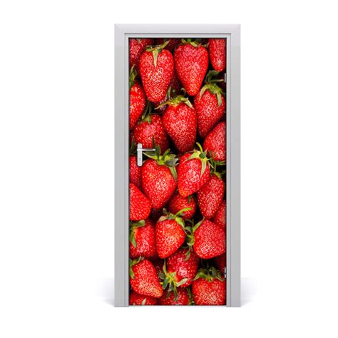 Autocollant De Porte Des Fraises Tulup Fr