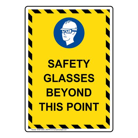 Vertical Sign Ppe Eye Safety Glasses Beyond