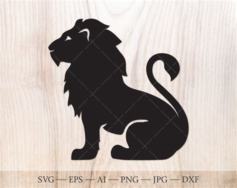 Lion Svg Lion Silhouette Sitting Lion Svg Cut File For Etsy