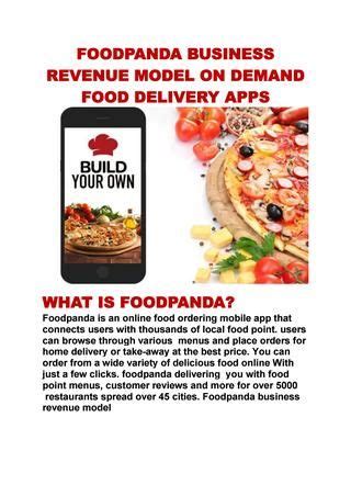 Foodpanda Business Revenue Model On Demand Food Delivery Apps Food