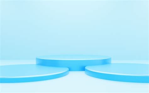 Premium Photo | 3d rendering of empty blue podium abstract minimal ...